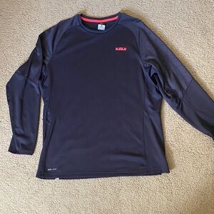 Nike Lebron Deep Purple  Long Sleeve with Pink Logo - Dri Fit - XL